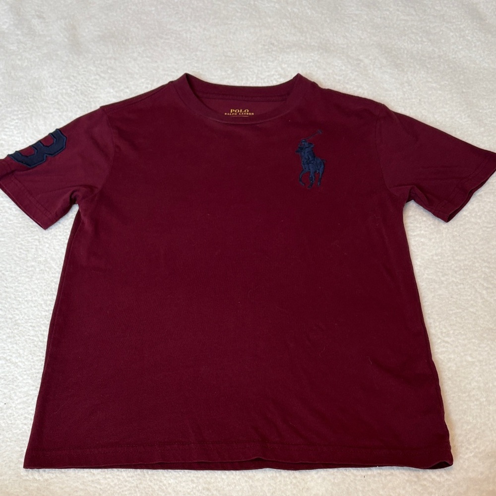 Polo by Ralph Lauren Boys Maroon Short Sleeve Cotton Tee